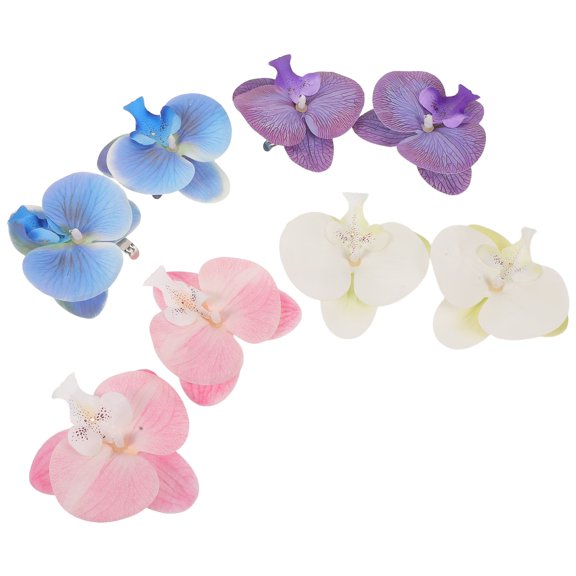 OFFIGAM Plastic Butterfly Orchid Shoe Clips, Assorted Colors, 4 Pairs for Sandals, Party Shoes, and Accessories