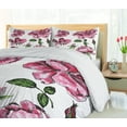 thumbnail image 5 of Ambesonne Pink Green Duvet Cover Sets, Garden Flowers Rose Buds, 2-King, Pale Pink Hot Pink, 5 of 7