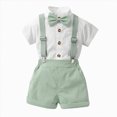 thumbnail image 2 of Toddler Boy Clothes Suit Formal Dress Gentleman Suspender Bow Tie Shirt and Shorts Set Little Boy Outfits Summer Clothes Suit Size 12M-6Y, 2 of 7