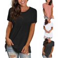 thumbnail image 3 of CNKOO T-shirt Explosif à Manches Courtes pour Femmes Multicolore Col Européen et Américain, 3 of 4