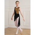 thumbnail image 4 of Jowowha Girls Irregular Dance Dress Shiny Sequins Hollow Back Lyrical Ballet Modern Lyrical Dance Black 8, 4 of 7