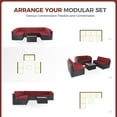 thumbnail image 3 of SUNCROWN 7-Piece Outdoor Patio Furniture Sofa Set All-Weather Wicker Sectional Conversation Set with Modern Glass Coffee Table and Cushions-Red, 3 of 8