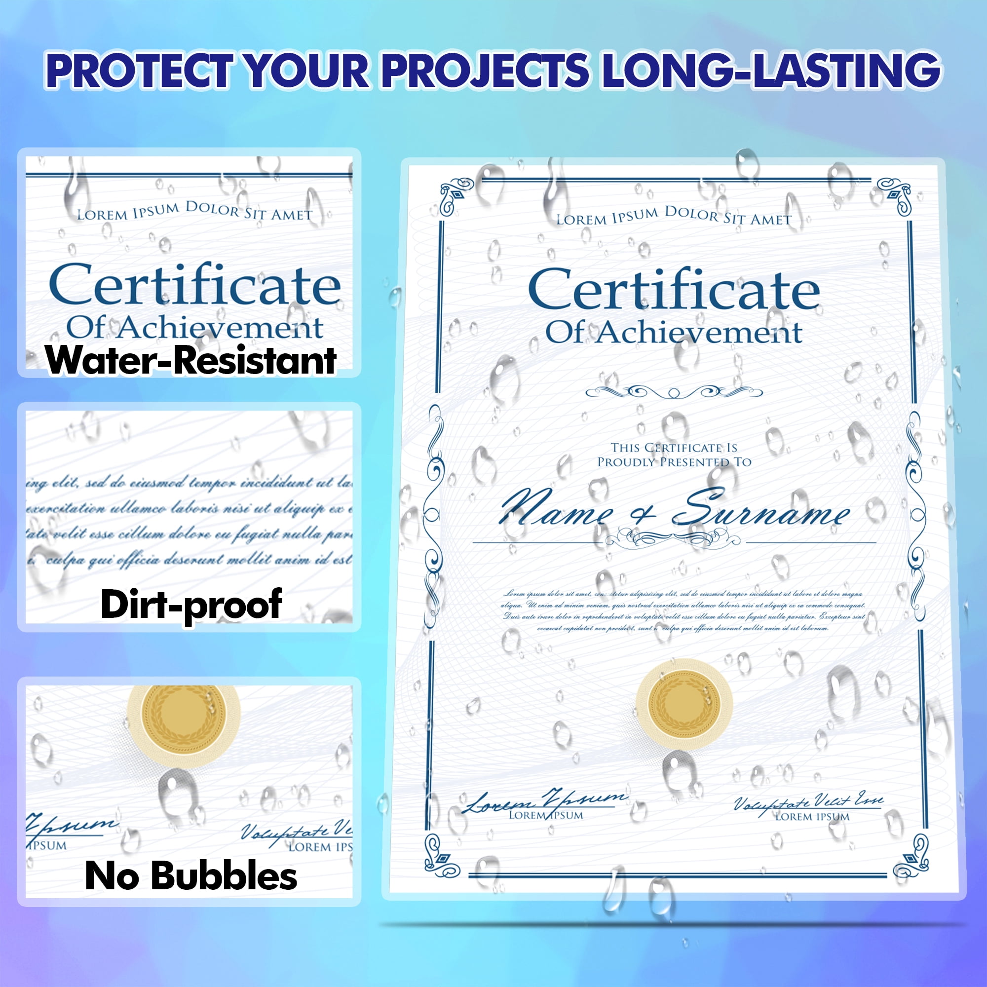 KOALAPAPER Permanent Self Adhesive Laminating Sheets 9x12 in Clear, Bulk Peel and Stick Self Seal Laminte Sheets 75PK No Machine Needed Laminate Sheets, Waterproof for Letter Size Stickers, Photos