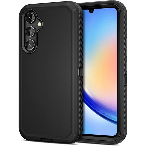 Compatible with Samsung A34 5G Case, Galaxy A34 Case Shockproof Heavy Duty Dual Layer Drop Protection Sport Armor Cover Hybrid Rugged Matte Phone Cover Case for Samsung Galaxy A34 5G 2023 Black