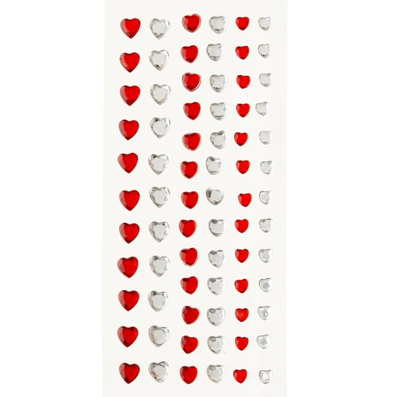 Recollections Heart Adhesive Rhinestones, 12 Packs: 74 ct. (888 total)