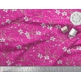 thumbnail image 3 of Soimoi Moss Georgette Fabric Leaves & Azalea Floral Printed Fabric 1 Yard 42 Inch Wide, 3 of 3