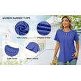 thumbnail image 4 of Rosvigor Blouses for Women Short Sleeve Shirts Casual Dressy Summer Tops with Pleats, 4 of 6