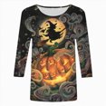 thumbnail image 4 of Godom Crew Neck Fall T-Shirt for Women Family Halloween Tops 3/4 Length Sleeve Pumpkin Graphic Tees, 4 of 4