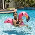 thumbnail image 2 of PoolCandy Inflatable Animal Ride-On Noodle - Pink Flamingo Pool Noodle, 2 of 4