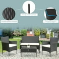 thumbnail image 6 of HAPPYGRILL 8 Pieces Patio Furniture Set Rattan Wicker Conversation Set with Tempered Glass Top Table, Outdoor Wicker Sofa Set with Removable Cushions for Poolside Garden Backyard, 6 of 18