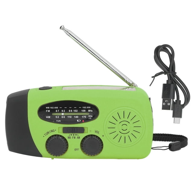 Radio solar al aire libre, manivela solar Radio de emergencia Radio linterna Salida de alta intensidad Jadeshay A