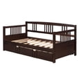 thumbnail image 5 of Harper & Bright Designs Twin Size Daybed with Trundle Included Wood Slat Support for Boys Girls Adult, Espresso, 5 of 13