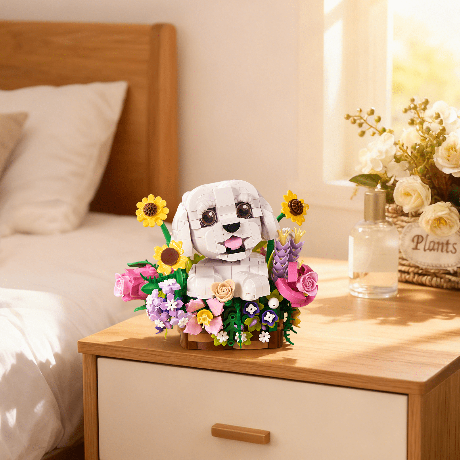 犬服・アクセサリー Bouquet de muguet Alice collection Dog Flowers Basket Building Blocks Adorable Dogs Artificial