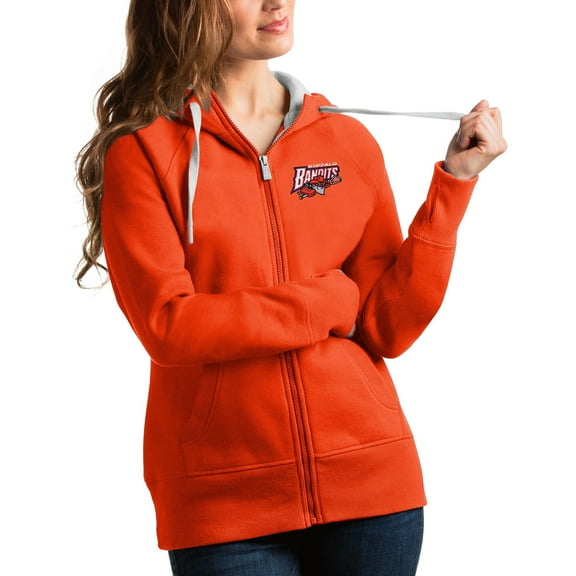 Women's Antigua Orange Buffalo Bandits Victory Pullover Hoodie
