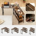 thumbnail image 5 of Gymax 360° Free Rotating Sofa Side Table Mobile L-shaped Laptop Table w/ Sliding Tabletop, 5 of 10