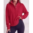 thumbnail image 5 of PRETTYGARDEN Women's Fall Trendy Oversized Sweatshirts Comfy Ribbed Fabric, Raglan Long Sleeve Collared, Button Up Henley Pullover Blouse, Casual Workout Tops, Y2K Fashion Clothing, 5 of 8