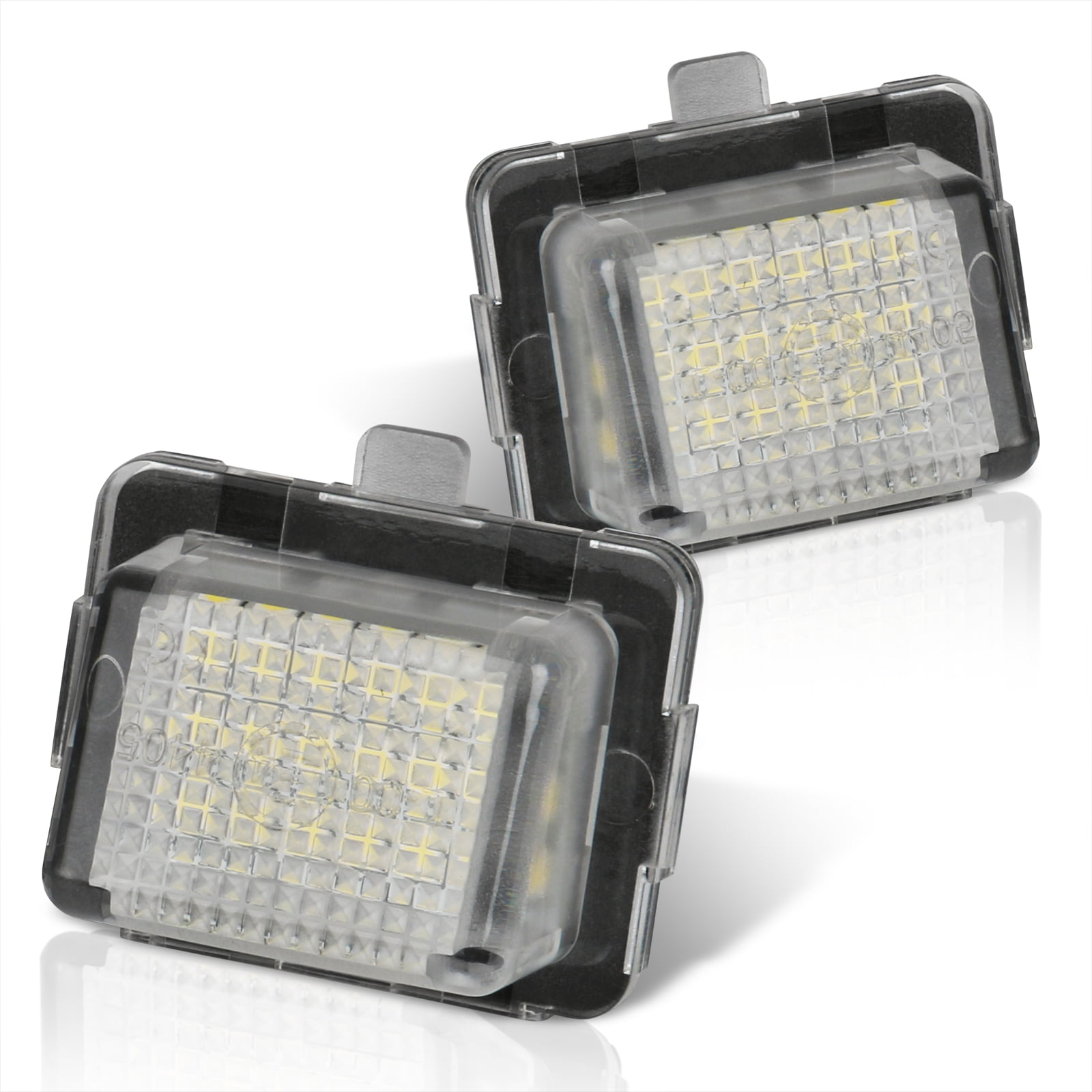 AJP Distributors Full LED License Plate Lights Bumper Lamps Tag Assembly Set Compatible/Replacement For Mercedes Benz C E S CL SL CLA CLS Class C63 E63 AMG W204 W205 C216 W218 C117 W212 W213 W221 W222