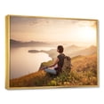 thumbnail image 2 of Designart "Hiking Through Asian Terrain" Asian Woman Floater Framed Canvas Art Print, 2 of 5