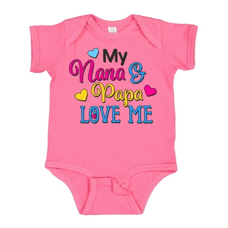 

Inktastic My Nana and Papa Love Me with Hearts Gift Baby Boy or Baby Girl Bodysuit