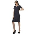 thumbnail image 3 of Bimba Printed Short Sleeves BodyconÃ‚Â&nbsp;ChambrayÃ‚Â&nbsp;Dress For Women Formal Wear, 3 of 6