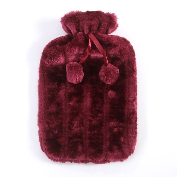 2L Explosion Proof Plush Cold-proof Removable Hot Water Bottle Cover Winter Protective Case Faux Fur Fleece Heat Preservation Covers ROSE