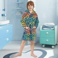thumbnail image 5 of FORMRS Niños Bathrobe Unisex Hooded Robe Soft Plush Pajamas Sleepwear, Size 7-9T, Colorful Dragon Scales Pattern, 5 of 7