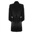 thumbnail image 5 of Cqxid525 Women's Lightweight Robe Women's Black Silk Like Mid Sleeve Nightdress Summer Short Cardigan Tie Tassel Thin Bathrobe Pajamas Soft Lightweight Black 1PC, 5 of 6