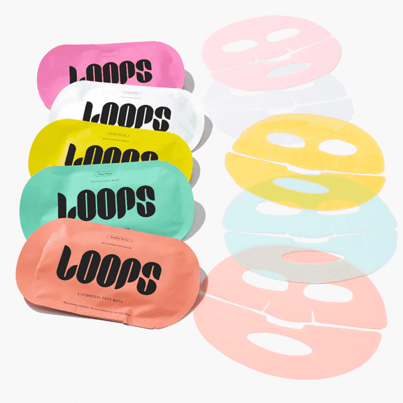 LOOPS Variety Loop Hydrogel Face Masks | 5 Best-Selling Korean Masks | All Skin Types