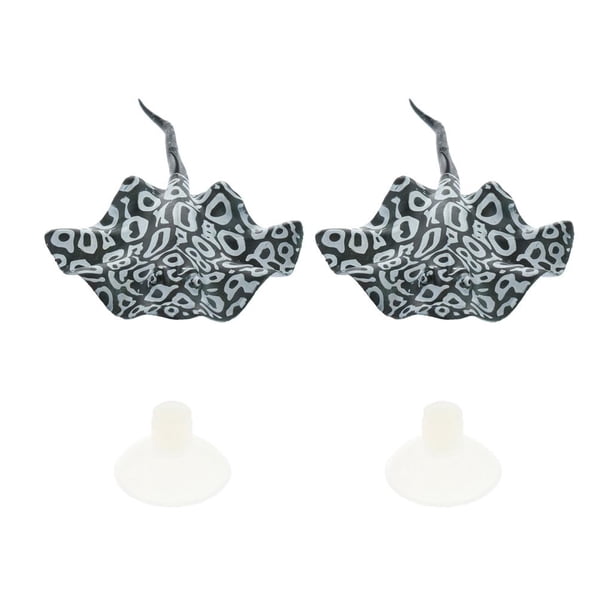 2 uds Decoración flotante de acuario Zulema ornamento negro efecto brillante