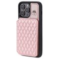 thumbnail image 2 of For Iphone 15 Pro Max Grid Texture Card Bag Phone Case With Lanyard(Rose Gold),iPhone 16 Plus, 2 of 6