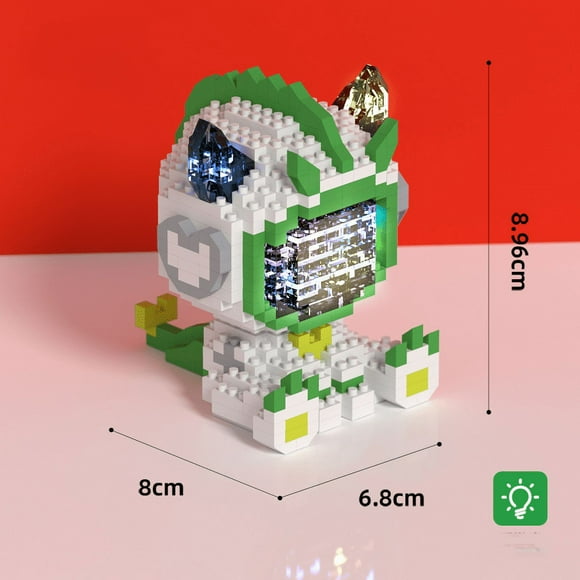 Compatible with Lego building blocks light interstellar astronaut ornament toy gift (luminous little monster [659 particles])