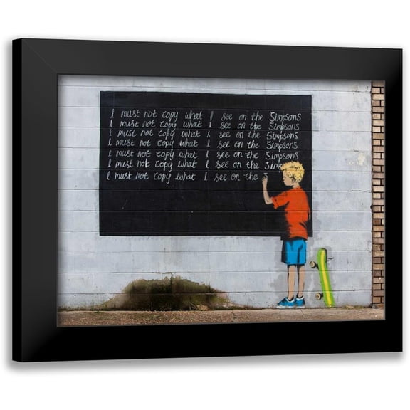 Anonymous 14x12 Black Modern Framed Museum Art Print Titled - New Orleans-graffiti attributed to Banksy