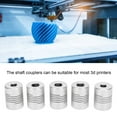 thumbnail image 1 of D Printer Shaft Coupler,5Pcs Flexible Shaft Coupler Aluminum Alloy Shaft Coupler Rigid Clamping Coupling Streamlined Design, 1 of 14