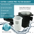 thumbnail image 3 of Half Off Ponds Aqua Pulse 3/4 HP Inline Pond and Pool Pump, 4500 GPH, Strainer Basket, 120V, 3 of 8