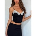 thumbnail image 3 of Biezeib Women Camisole, Sleeveless V-neck Lace Trim Top Slim Fit Summer Vest for Party Club, 3 of 6