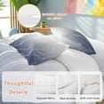 thumbnail image 2 of Ombre Blue Stripes Bedding Duvet Cover Set Queen Size 4 Pieces Striped Lines Waves Gradient Bedding Set with Zipper Closure, 1 Comforter Cover 90x92 Inches 1 Flat Sheet & 2 Pillow Cases, 2 of 7