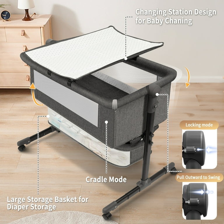 パクリオ bbp 4枚セット HDJ 4 in 1 Baby Bassinet, Portable Infant Bedside Crib with