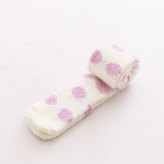 Dyfzdhu Winter Stockings For Women Fluffy Thickened Thermal Calf Socks Casual Dot Print Soft Thigh High Socks Christmas Gifts