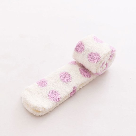 Dyfzdhu Winter Stockings For Women Fluffy Thickened Thermal Calf Socks Casual Dot Print Soft Thigh High Socks Christmas Gifts