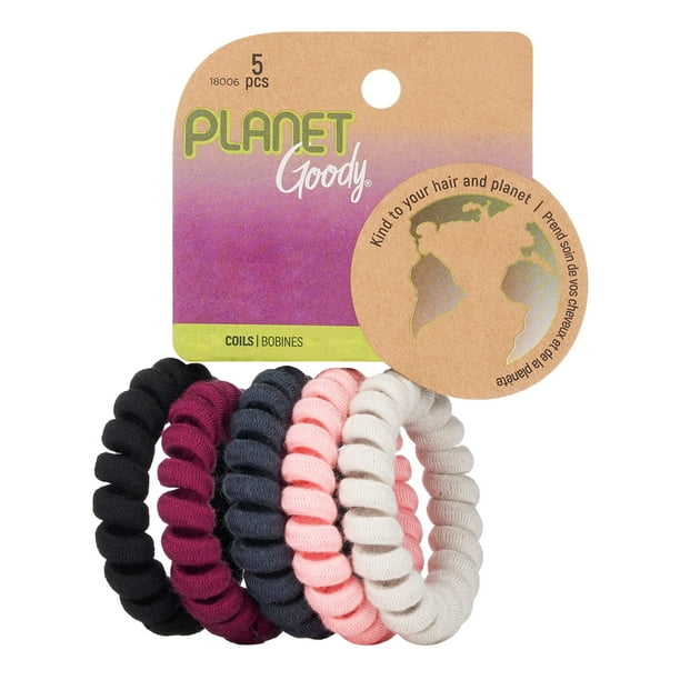 Goody Planet Goody Bobinas elásticas para cabello grueso – Paquete mixto de 5 unidades – Cabello medio a grueso – Accesorios para el cabello para mujeres y niñas