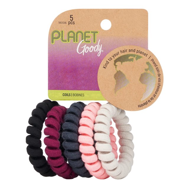 Goody Planet Goody Bobinas elásticas para cabello grueso – Paquete mixto de 5 unidades – Cabello medio a grueso – Accesorios para el cabello para mujeres y niñas