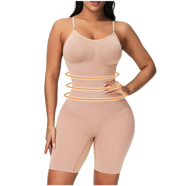 Rewenti Ladies Seamless One-Piece Body Shaper Abdominal Lifter Hip Shaper  Underwear Stretch Slimming Body Corset with Tummy Control Beige 4(S) 