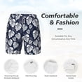 thumbnail image 5 of Balery White Leaves Mens Swim Trunks Swim Shorts for Men Quick Dry Inseam Beach Shorts with Compression Liner Pocket-X-Large, 5 of 9
