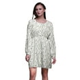 thumbnail image 1 of Bimba White Leaves & Mallard Duck Bird Button Down Midi Shift Dress Women Shirt Summer Causal Tunic-Small, 1 of 7