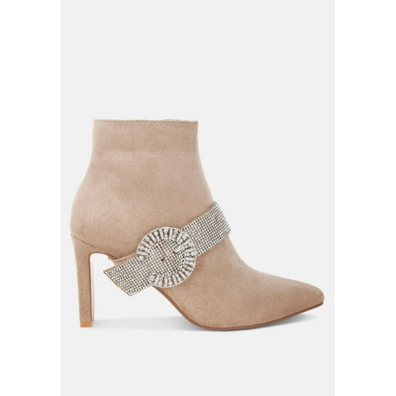 Asagao Diamante Rhinestones Strap Boots