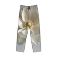 thumbnail image 6 of Daiia Elegant Ivory Flower Men's Sleep Pant with Pockets and Drawstring,Pajama Pants-Medium, 6 of 9