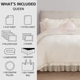 thumbnail image 3 of Mainstays Reversible 11-Piece Bed-in-a-Bag Comforter Set with Sheets, Cream Ruffle, Queen, 3 of 5