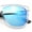 Blue Mirror, variant on Colored Mirror Oversized Clear Frame Horn Rim Hipster Rectangle Plastic Sunglasses Blue Mirror