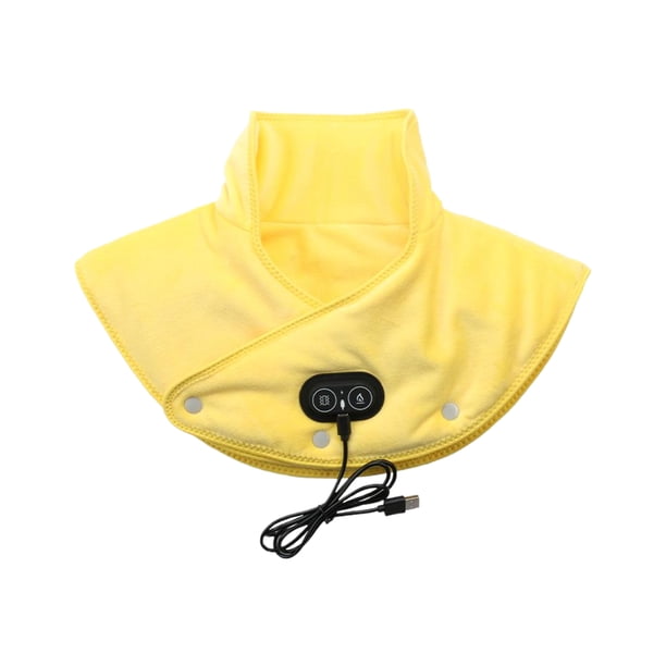Yuarrent Masaje de envolvente para hombro con calefacción eléctrica de felpa fácil y práctico para almohadilla de cuello humanizada Suministros térmicos amarillo