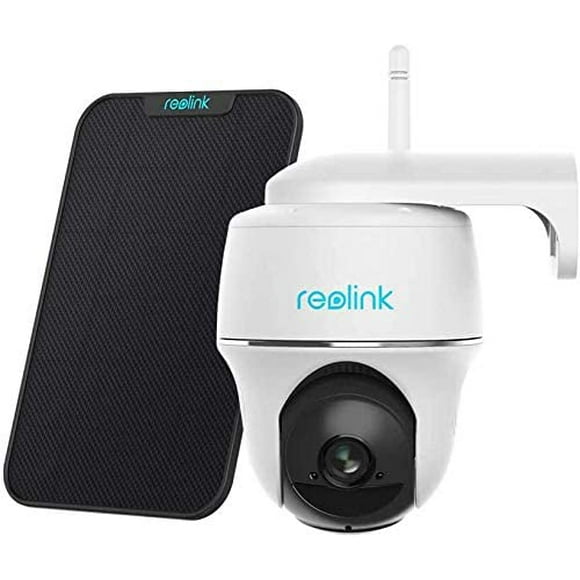 Reolink 1080P Wireless Pan Tilt Outdoor Security Rechargeable Battery-Powered Camera, 2-Way Audio, Starlight Night Vision, Support Alexa/Google Assistant/Cloud, Argus PT with Solar Panel